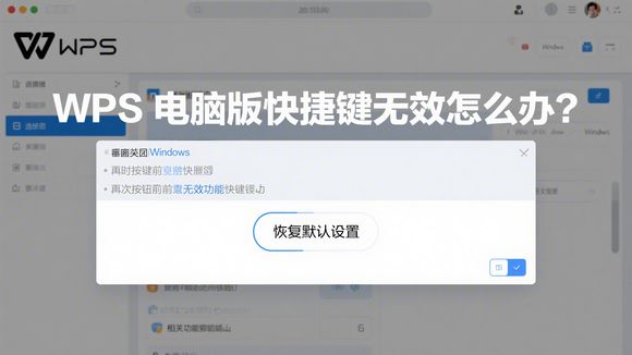 WPS网页版快捷键失效？恢复默认操作方法详解